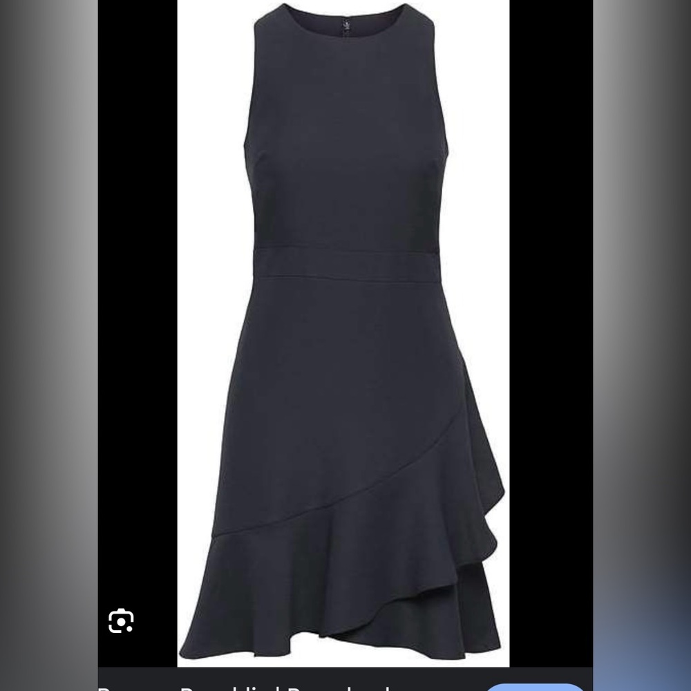 Banana Republic Black Ruffled Hem Dress - 14 - Brand New